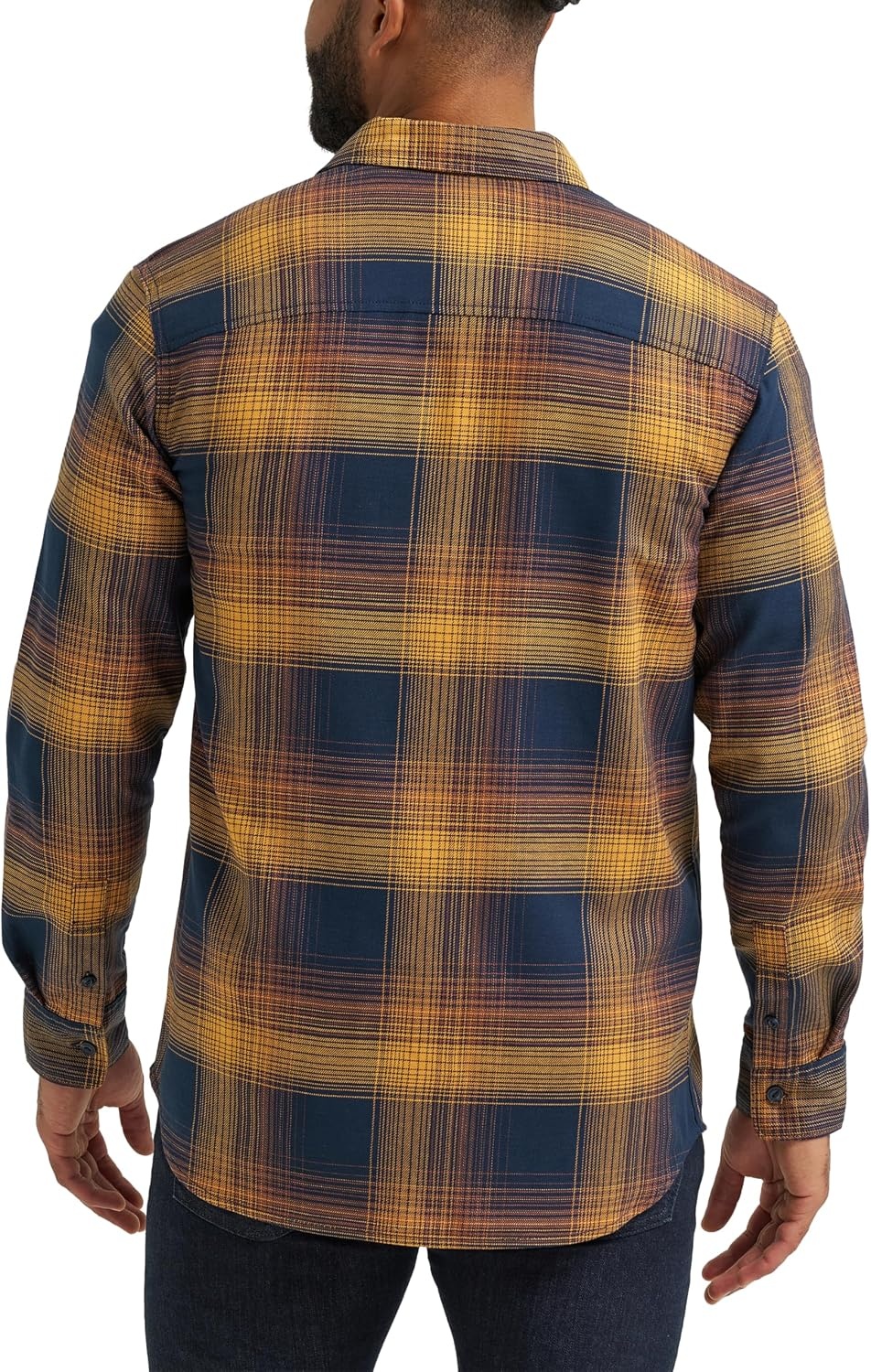 image:imageLee Mens All Purpose Classic Fit Long Sleeve ShirtRivet Navy Squash Plaid
