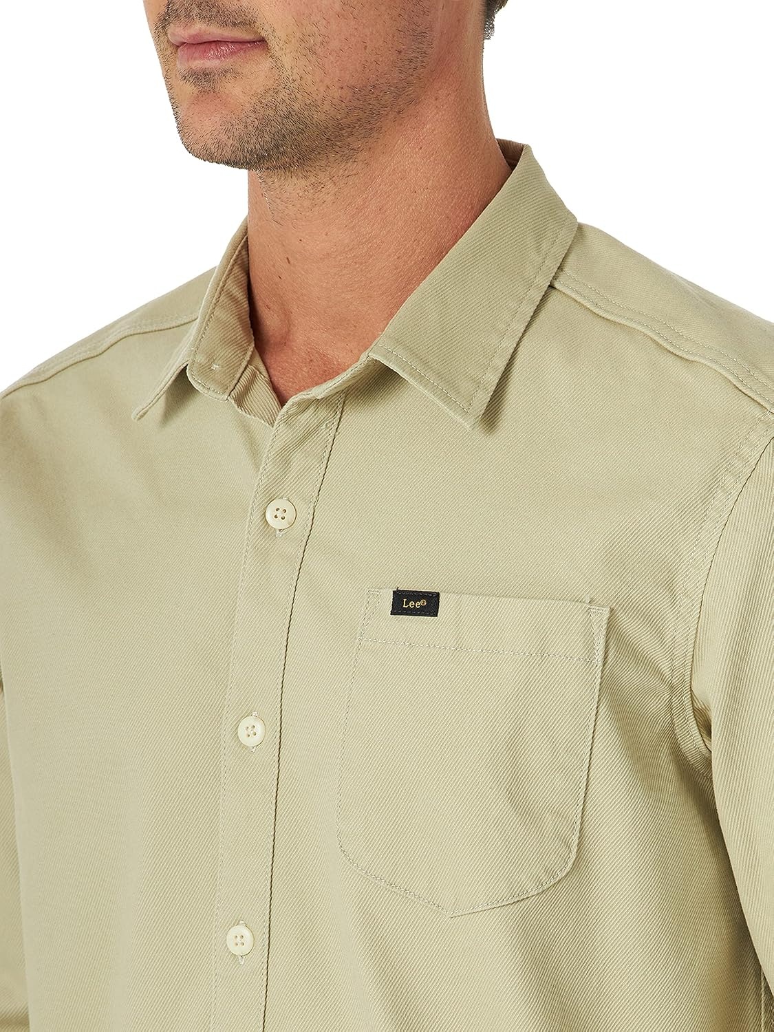 image:imageLee Mens All Purpose Classic Fit Long Sleeve ShirtStone Calvary Twill