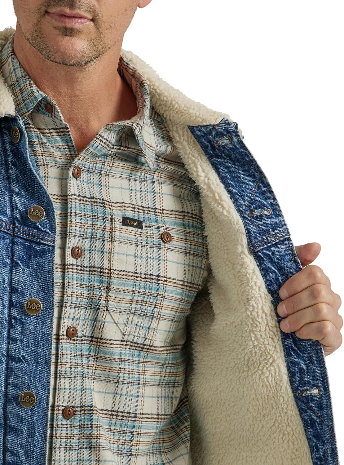 image:imageLee Mens Legendary Classic Rider JacketSherpalined Medium Blue