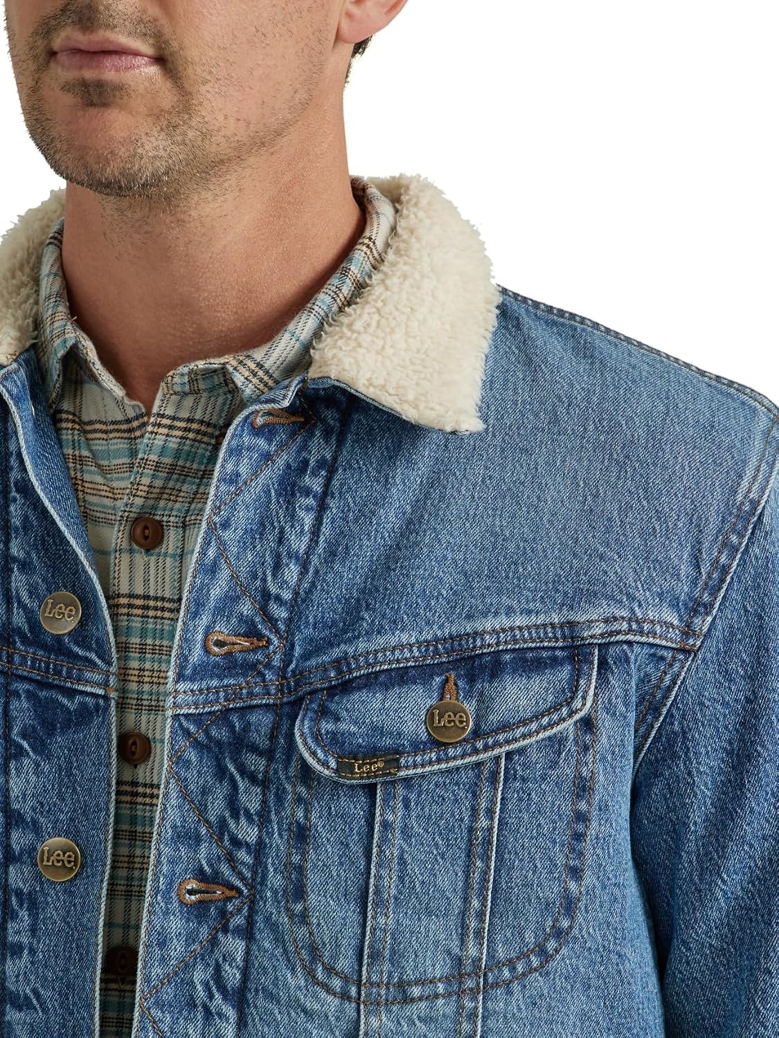 image:imageLee Mens Legendary Classic Rider JacketSherpalined Medium Blue