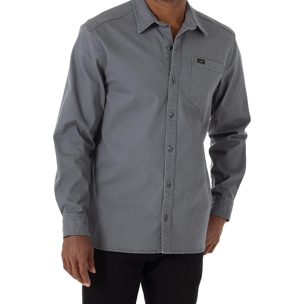image:imageLee Mens All Purpose Classic Fit Long Sleeve ShirtGray Calvary Twill