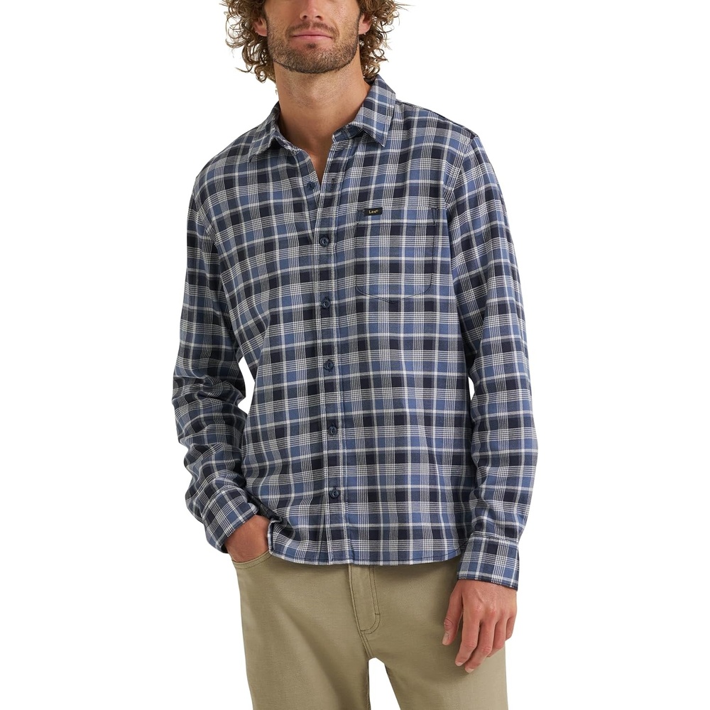 image:imageLee Mens All Purpose Classic Fit Long Sleeve ShirtRebel Sea Plaid Twill