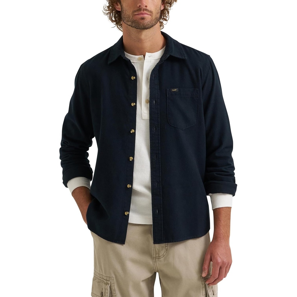 image:imageLee Mens Legendary All Purpose Flannel Long Sleeve ShirtDeepest Navy
