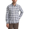 Bright White Sharkskin Plaid Twill
