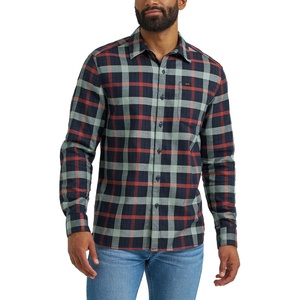Lee Men’s All Purpose Classic Fit Long Sleeve Shirt(Navy Sage Plaid)