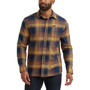 Lee Men’s All Purpose Classic Fit Long Sleeve Shirt(Rivet Navy Squash Plaid)