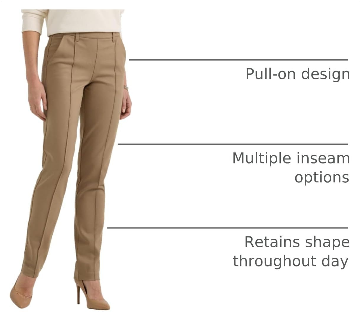 image:imageLee Womens Ultra Lux Comfort Any Wear Straight Leg PantOscar Khaki