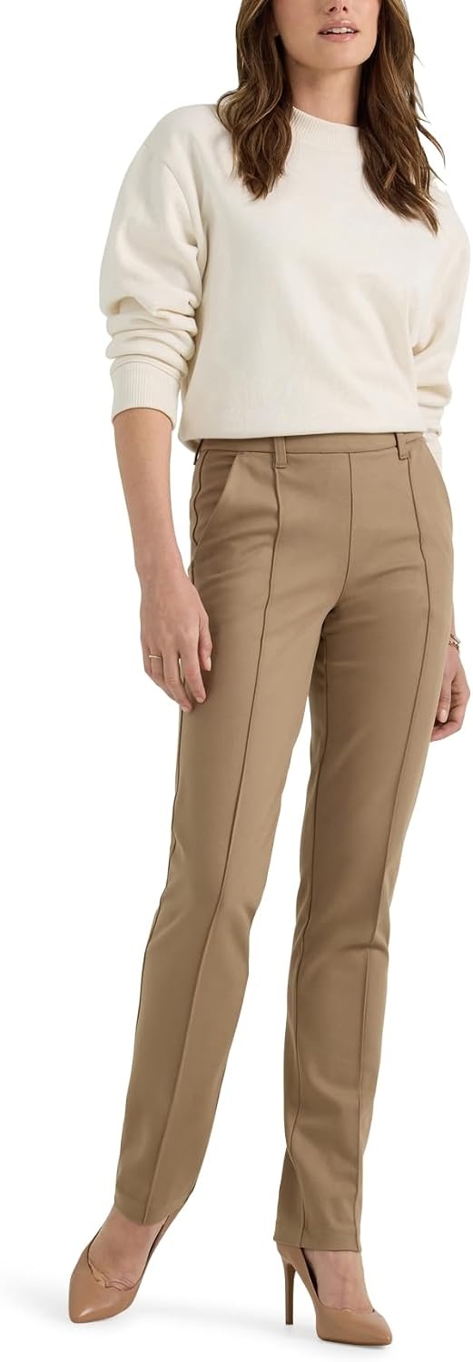 image:imageLee Womens Ultra Lux Comfort Any Wear Straight Leg PantOscar Khaki