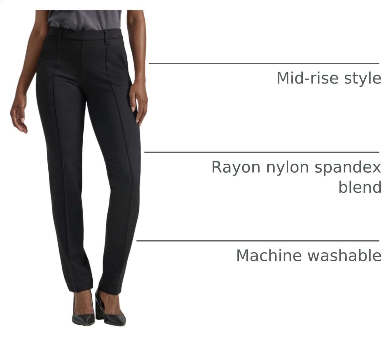 image:imageLee Womens Ultra Lux Comfort Any Wear Straight Leg PantUnionall Black