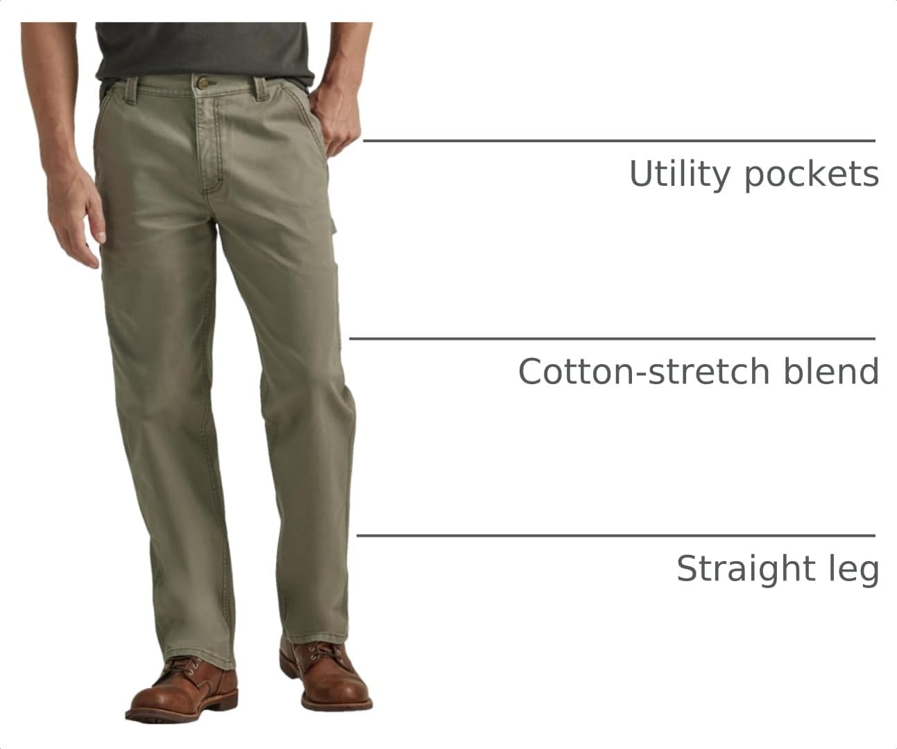 image:imageLee Mens Legendary Workwear Carpenter JeanMuted Olive
