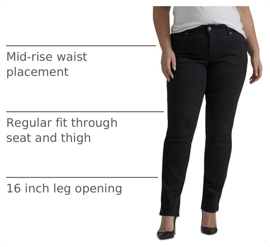 image:imageLee Womens Plus Size Legendary Mid Rise Straight Leg JeanBlack