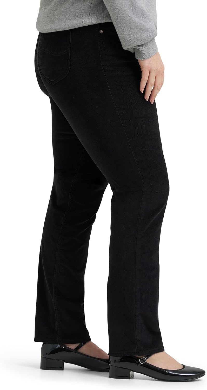 image:imageLee Womens Plus Size Legendary Mid Rise Straight Leg JeanBlack Corduroy