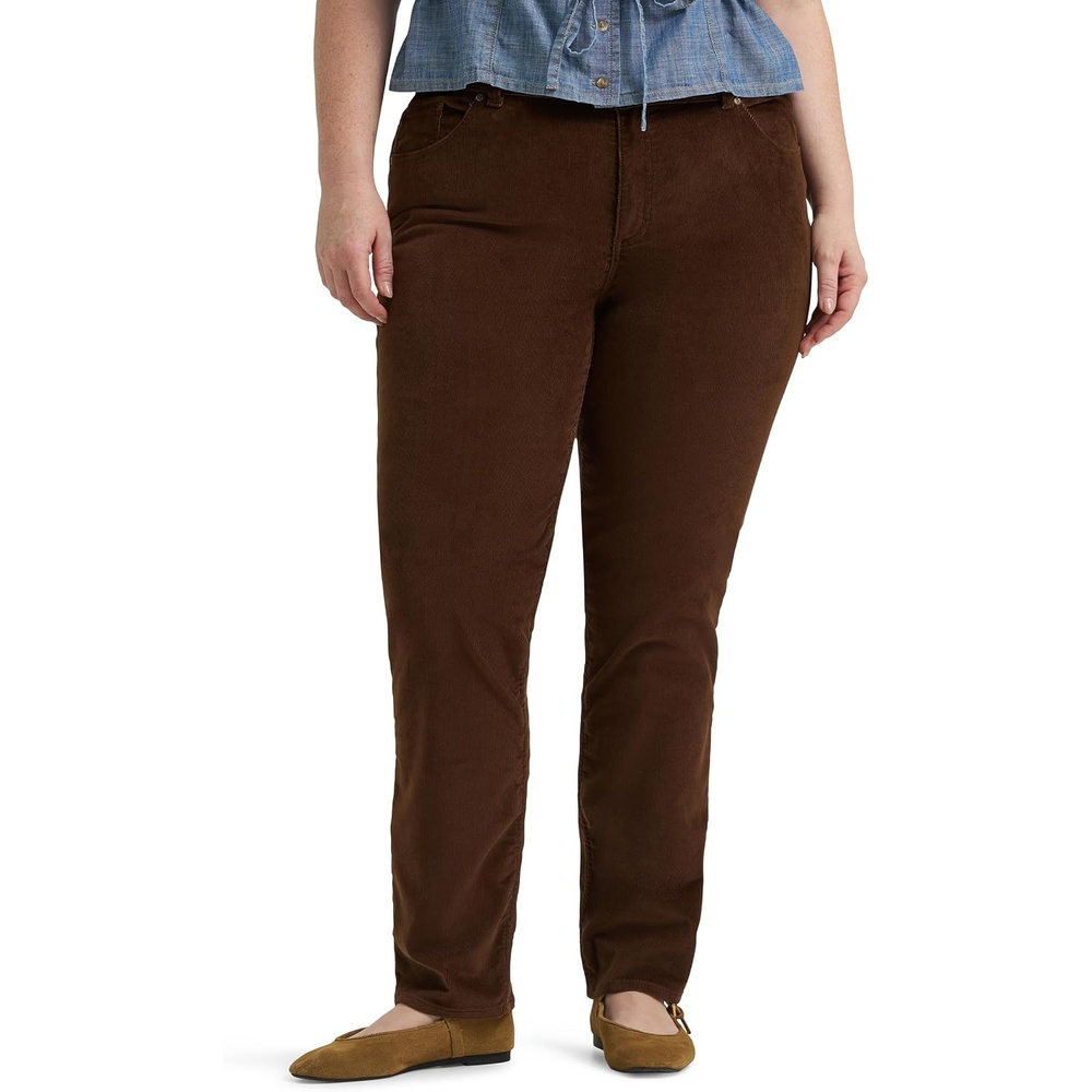 image:imageLee Womens Plus Size Legendary Mid Rise Straight Leg JeanBistre Corduroy