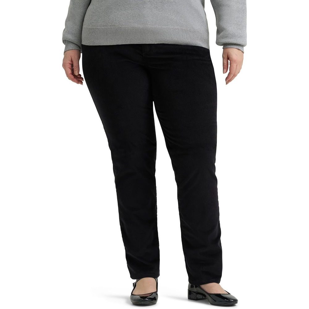 image:imageLee Womens Plus Size Legendary Mid Rise Straight Leg JeanBlack Corduroy